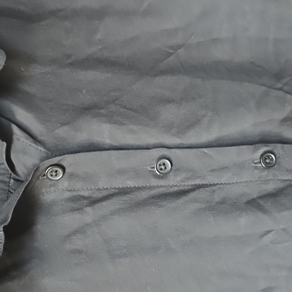 Urban Outfitters Pins & Needles Black Cropped Silk Blouse M Medium - Picture 4 of 9